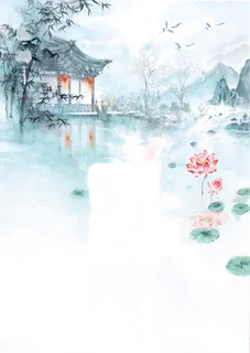 水墨山水画中国风背景透明PNG高清 水墨山水画中国风背景透明PNG高清