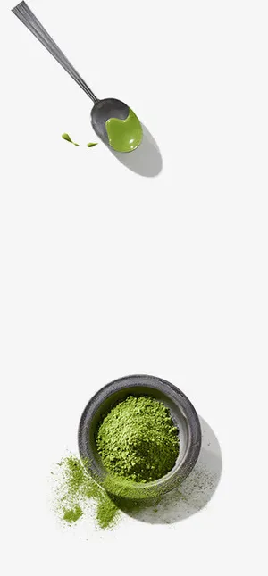 创意合成汤匙抹茶巧克力免抠