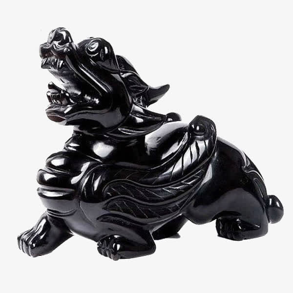 黑曜石立体貔貅摆件免抠