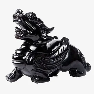 黑曜石立体貔貅摆件免抠