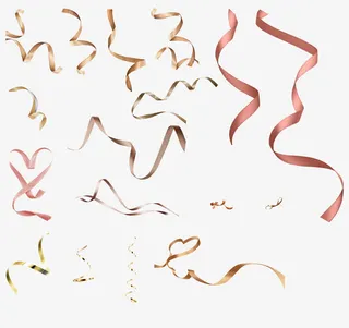 丝带 金色 咖啡色 绳子免抠