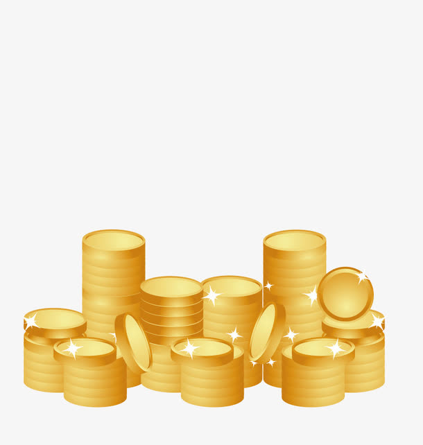 矢量一堆金币免抠