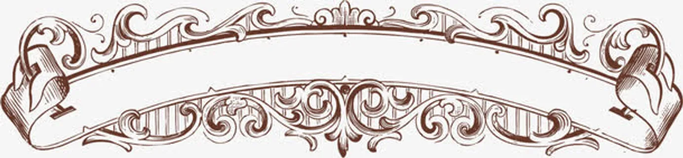 棕色欧式花纹标签装饰免抠