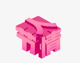 红色立体创意情人节2.5D立体插画免抠