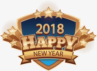 金色盾牌新年快乐免抠