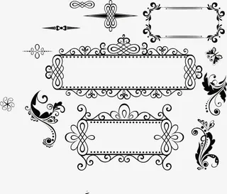 边框花纹法式花纹矢量素材免抠