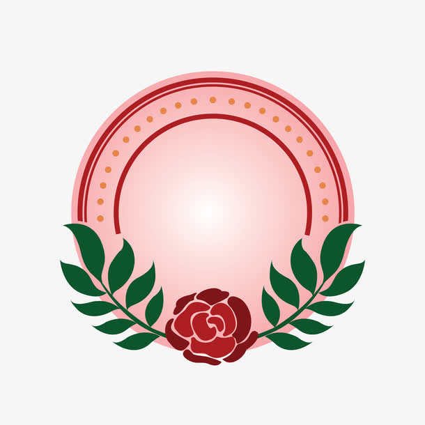 红色手绘花免抠
