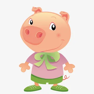 卡通可爱小猪矢量图免抠