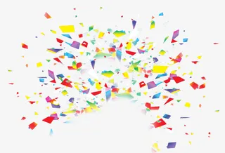 各种颜色的碎片漂浮素材免抠