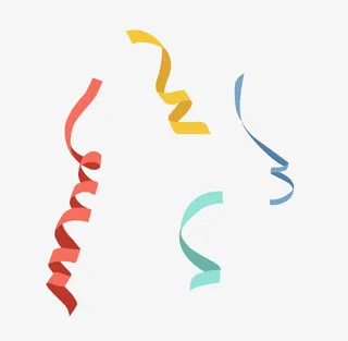 多彩螺旋飘带免抠