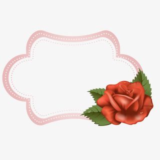 红色玫瑰小花边框免抠