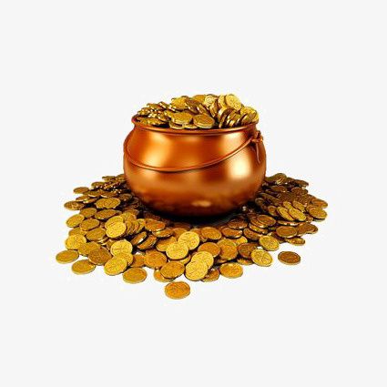 一桶金币免抠