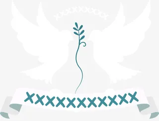 白色和平鸽标签免抠