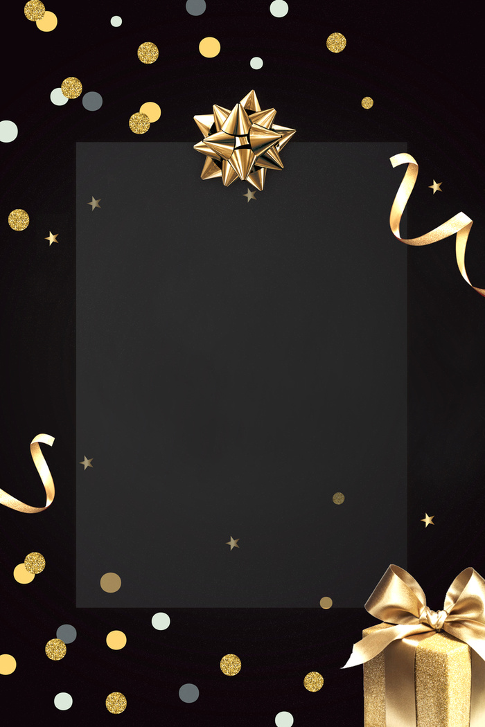 圣诞节文艺黑金几何banner高清