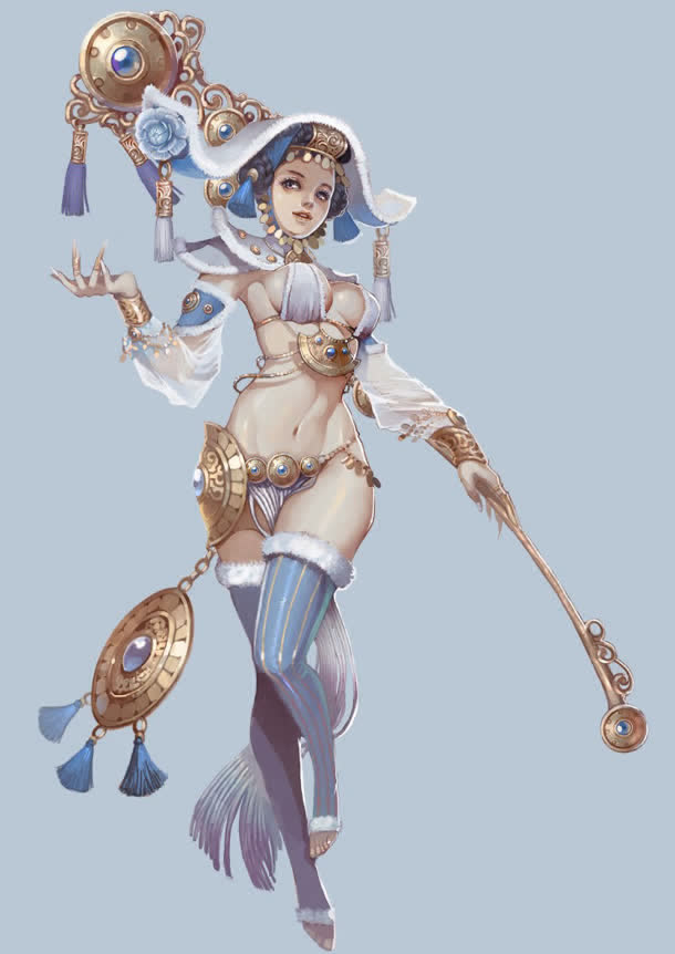 可爱性感美女手绘免抠
