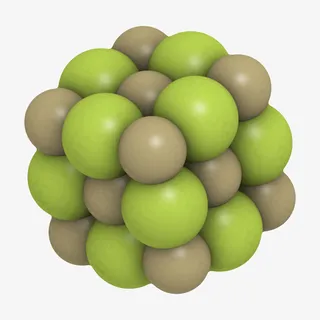 绿色氯化钠分子形状素材免抠