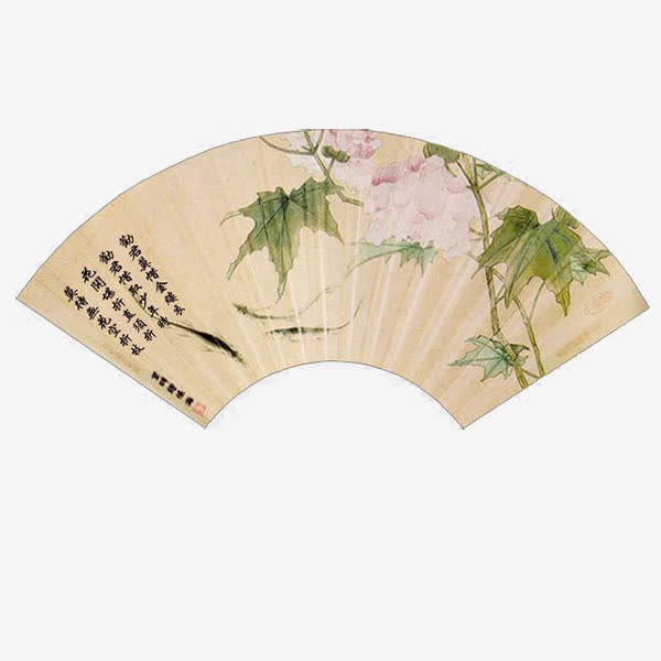 扇形水墨边框免抠