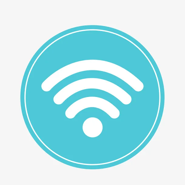 蓝色WiFi标签矢量图免抠