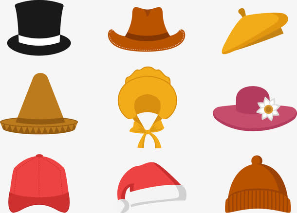 矢量图各式帽子免抠