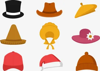 矢量图各式帽子免抠
