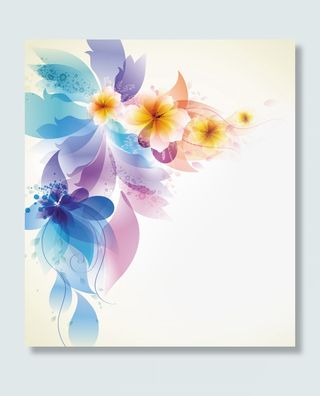 黄色粉色蓝色花朵免抠