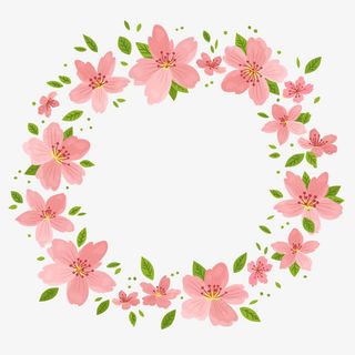 粉红桃花边框春天矢量素材免抠