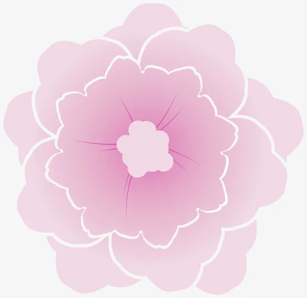 浪漫卡通手绘牡丹花免抠
