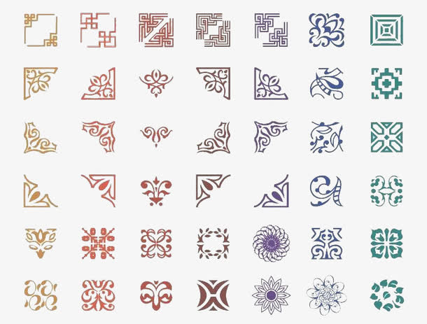 中国古典花纹免抠