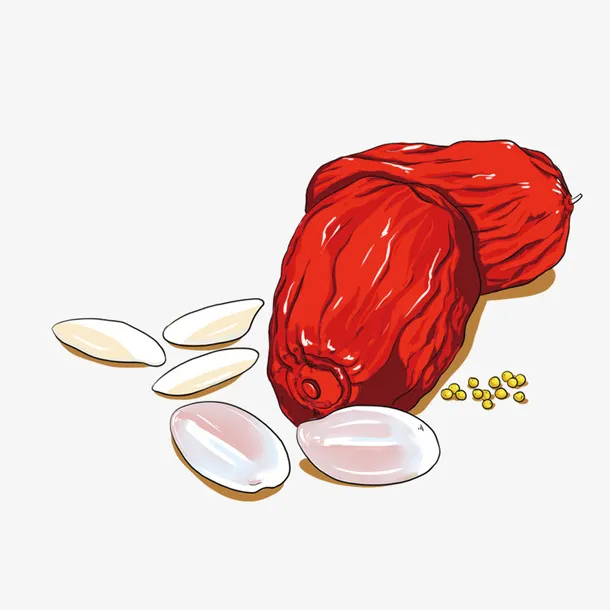 红色大枣腊八粥元素免抠