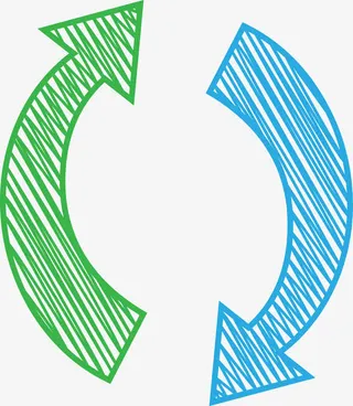 蓝绿色箭头圆圈免抠