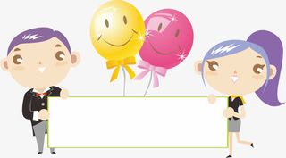 卡通可爱人物边框免抠