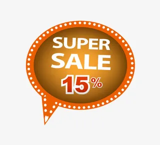 矢量复古撞色标签热卖对话框免抠