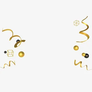 高端大气黑金C4D立体漂浮素材免抠