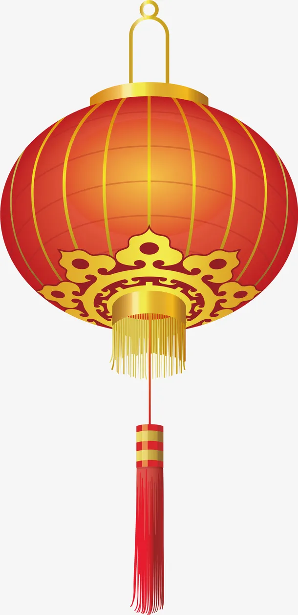 新年红色古典灯笼免抠
