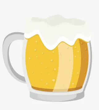一杯金黄的啤酒免抠