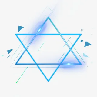 浅蓝六角星免抠