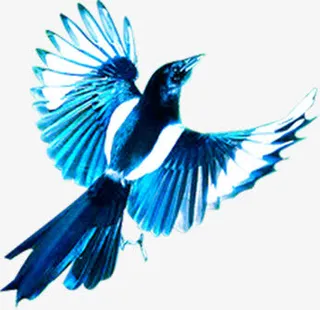 飞翔燕子蓝色免抠