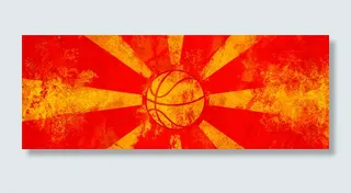 红色扁平篮球背景高清