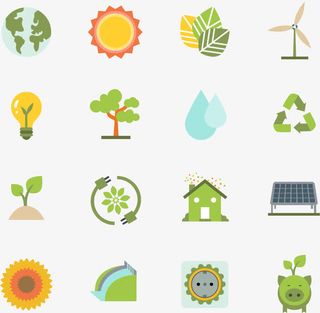 绿色生态环保图标免抠