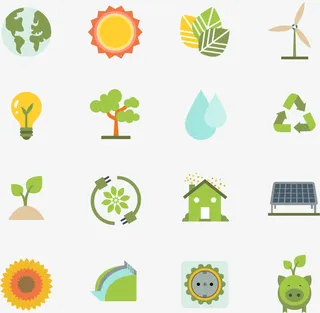 绿色生态环保图标免抠