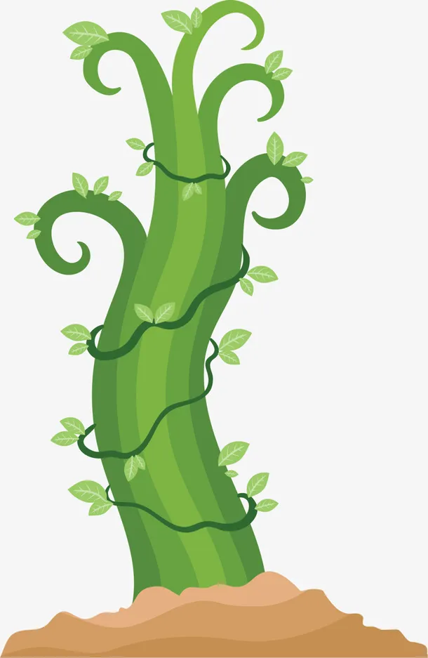 绿色卡通藤蔓植物免抠