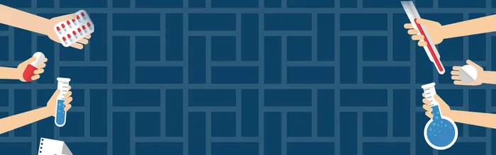 纹理蓝色医疗卡通banner高清
