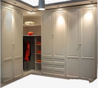 白色整体衣柜免抠