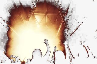 热烈的演唱会舞台人群免抠