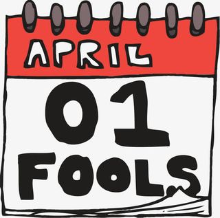 红色卡通4月1号日历免抠