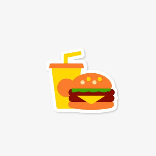 卡通汉堡饮料图片免抠