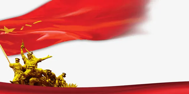 金色红军铜像八一建军元素背景免抠