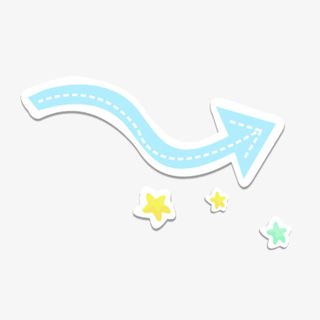 蓝色弯曲箭头免抠