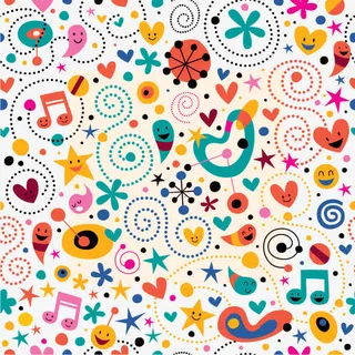 可爱的卡通无缝拼接底纹免抠