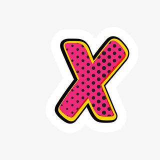 漫画风格字母X免抠